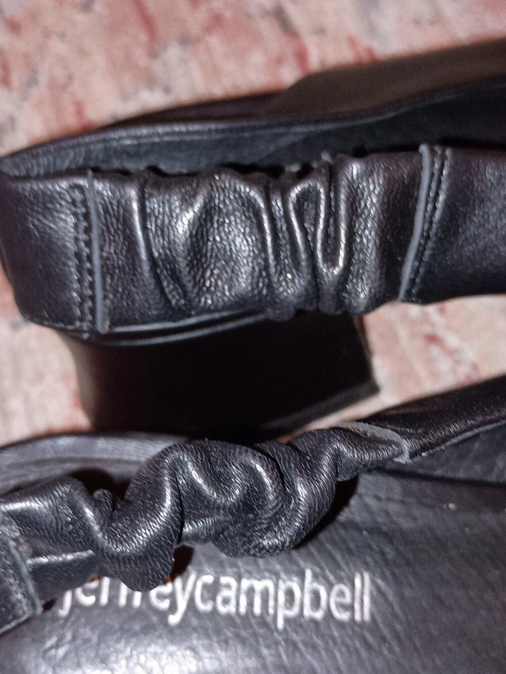 Jeffrey Campbell Black Leather Open-Toe Slingback Platform Heels - Picture 2 of 12
